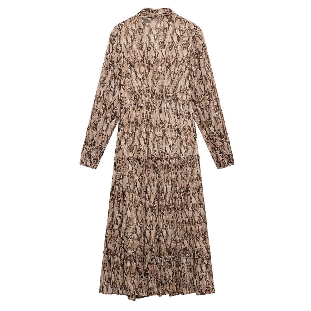 Mint Velvet Brown Snake Print Midi Dress